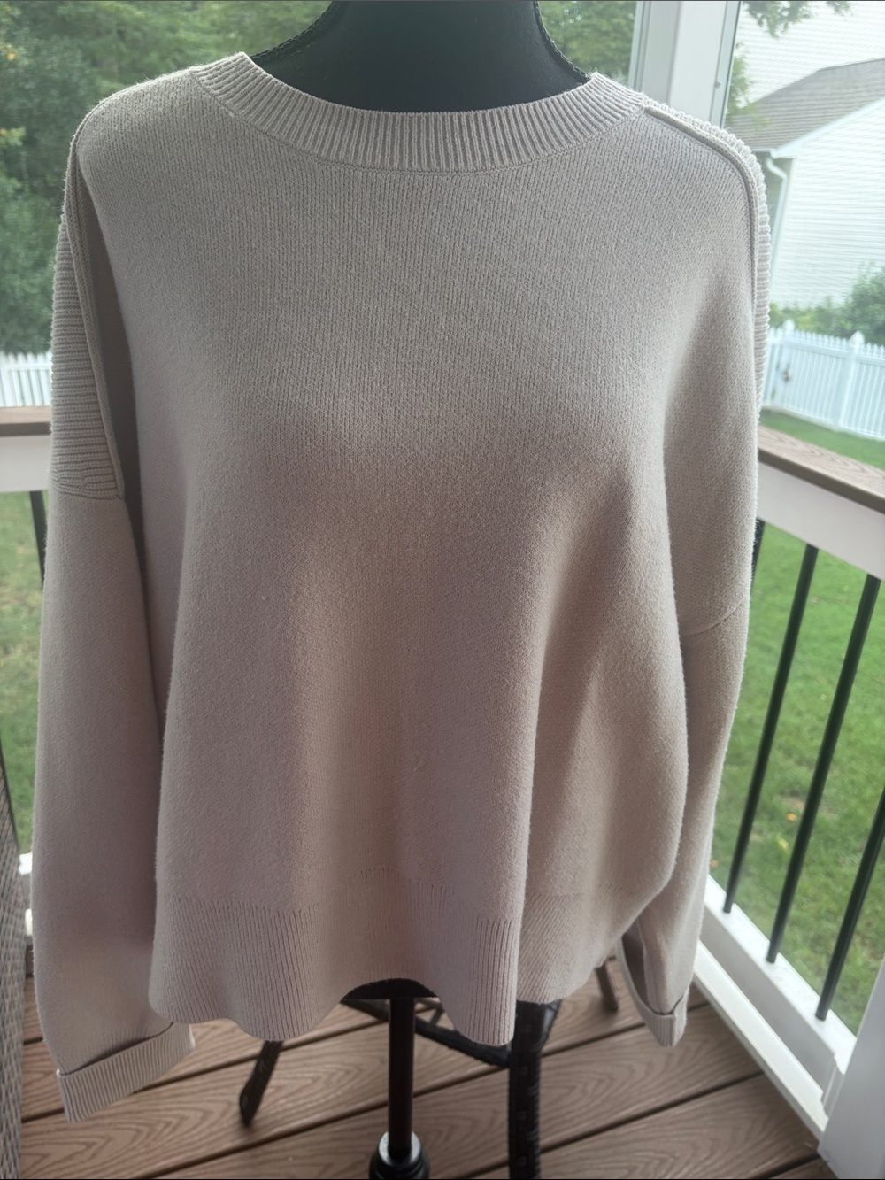 CALIA Crewneck Sweater in Light Beige